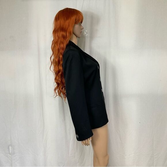 VTG Alan Austin Women's Black 100% Wool Classic Blazer Jacket Italy S - Picture 9 of 15